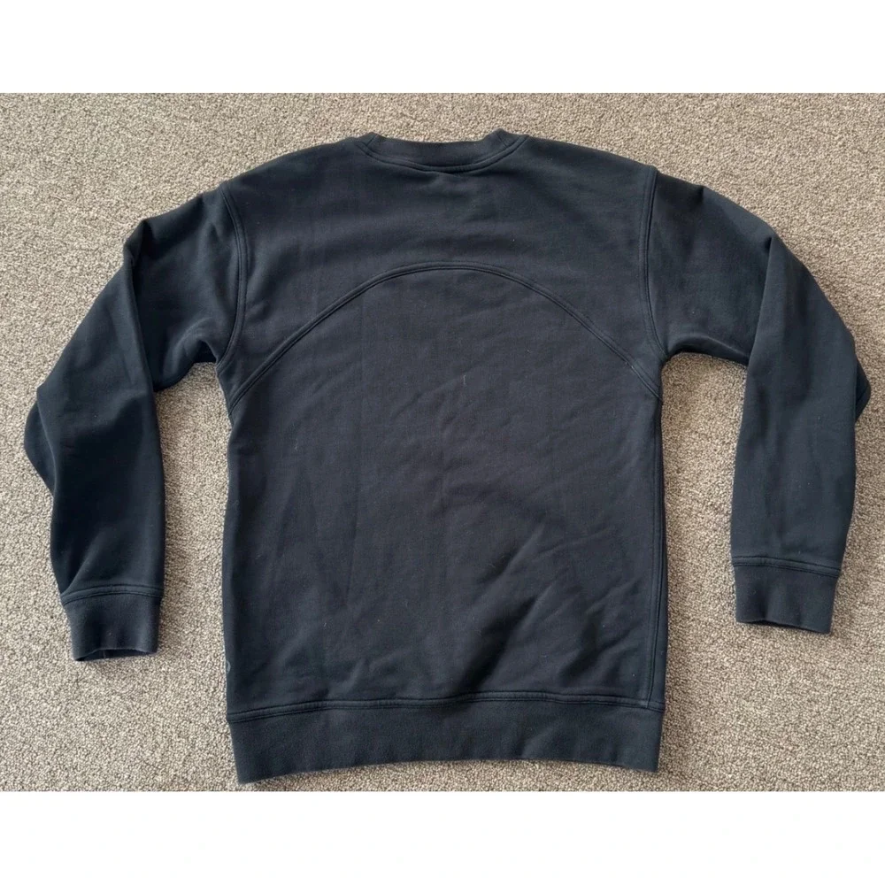 Lululemon Womens Black Crewneck Sweatshirt V-Stitch Pullover‎ Fleece Top S